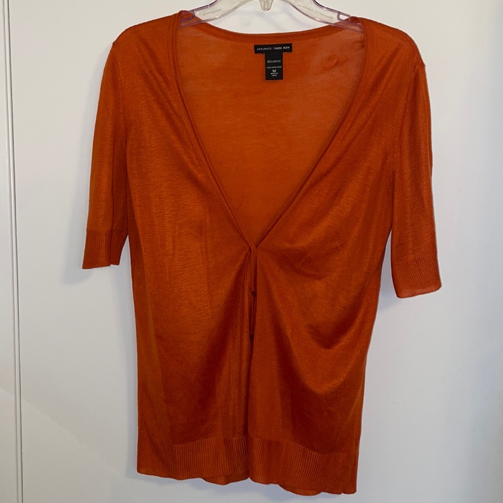 Orange-ilicious short sleeved lightweight cardigan